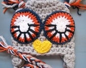 Baby Boy Crochet Owl Animal Beanie Hat SIZE 12 MONTHS-ADULT