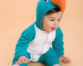 Halloween Handmade Turquoise Parrot Baby Costume, Toddler Costume, Kids Costume