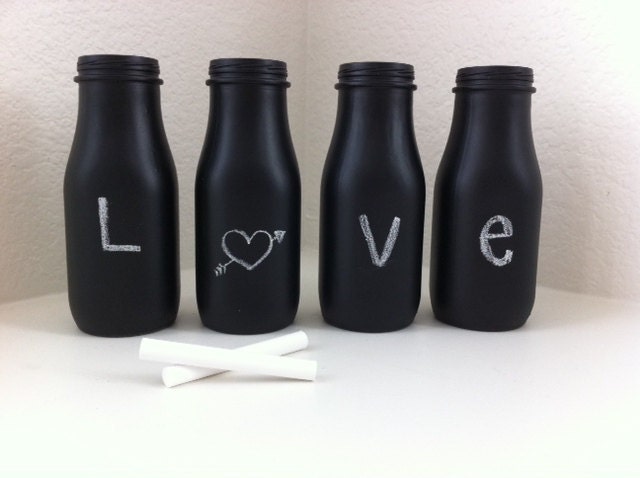 Chalkboard Milk Bottles - Set of 4