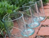 Set of four high tumblers, made from recycled wine bottles