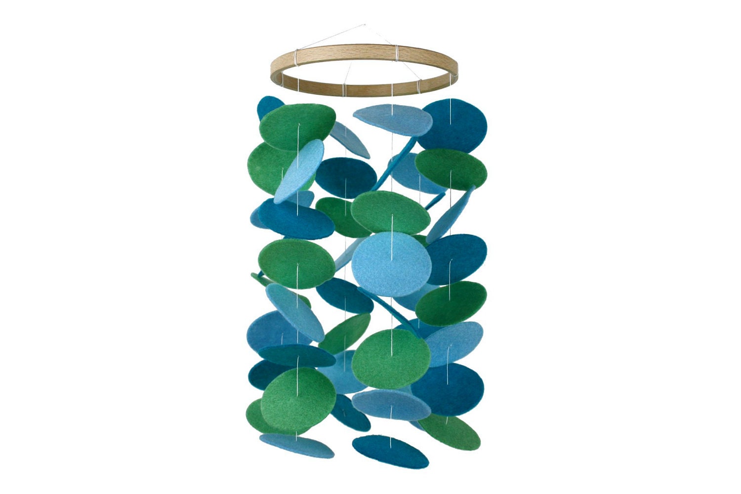 Circle Mobile - Blue Green Circles - Modern Kids Mobile - Baby Crib Mobile - Mint Baby Blue Aqua