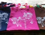 SALE Carousel Horse Hot Pink Tote