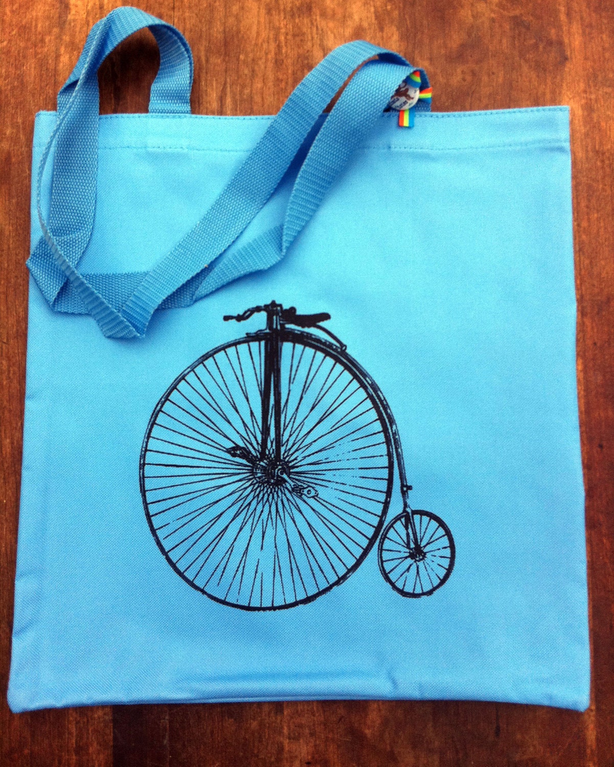 Baby Blue Penny Farthing Tote