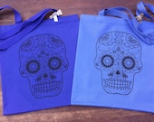 Sugar Skull Day of the Dead Purple Tote