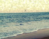 Beach Photography - Beach Wall Art Decor - Ocean Photography - Whimsical Dreamy Turquoise Sea - Flight