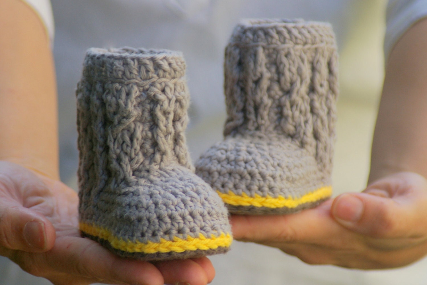Crochet Pattern for Baby Cable Boots with Easy Cables - Pattern number 107 - Instant Download