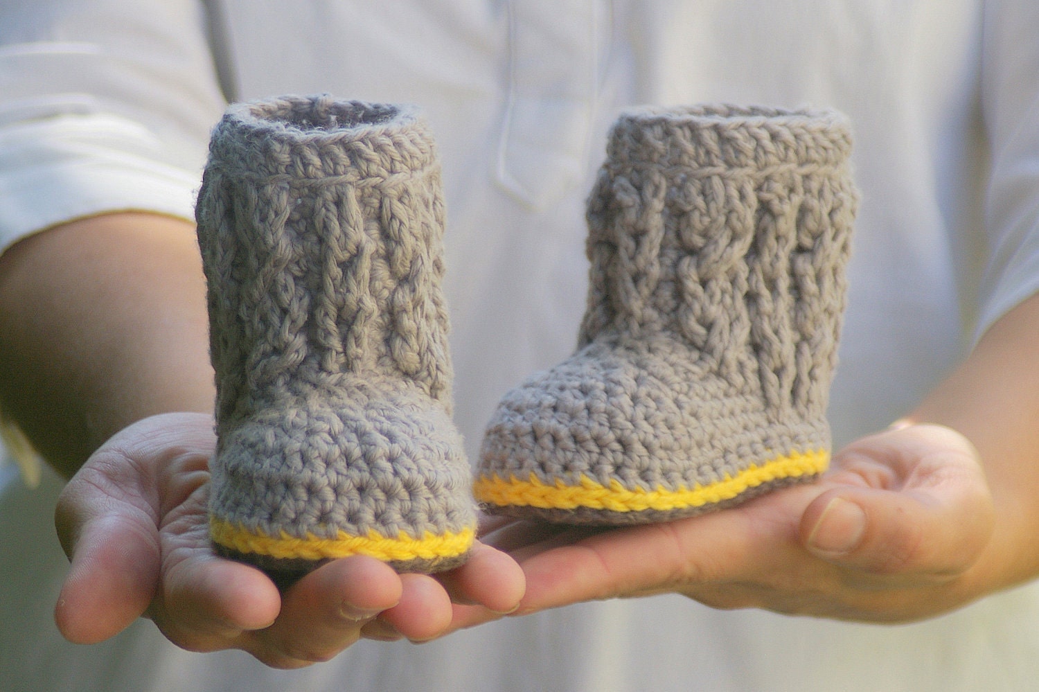 Crochet Patterns - Baby Cable Boots - Baby Booties PATTERN number 107 - Instant Download