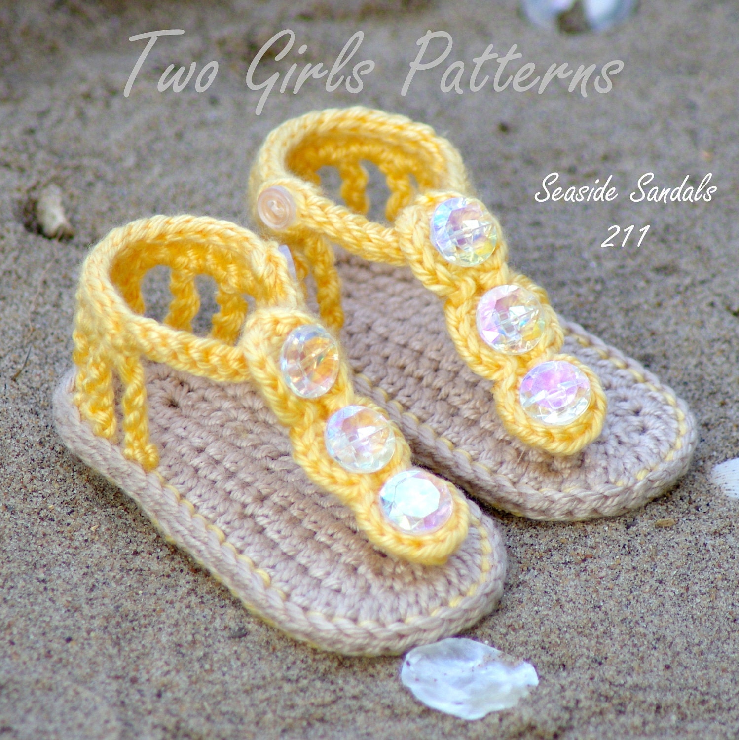 Baby crochet pattern sandal 2 Versions and Free barefoot sandal pattern included with purchase number 211 Instant Download