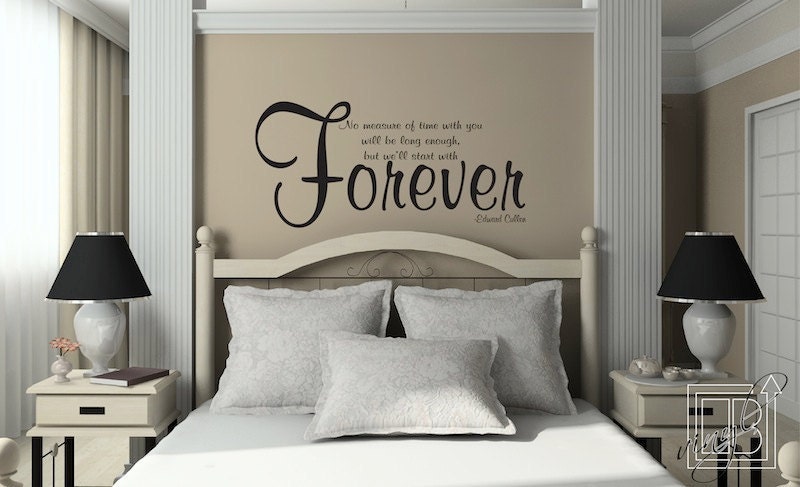 Wall Decal Quote No Measure of Time - Wall Sticker - Wall Vinyl - Edward Cullen - Twilight - 23" x 48"