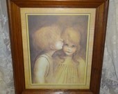Vintage Framed Print by Margaret Kane - A Little Kiss