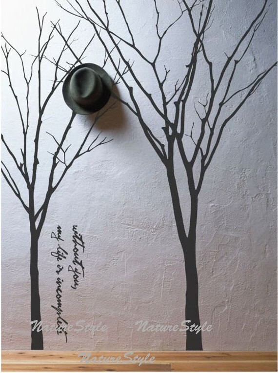 Tree Wall Decal Wall sticker Art Wall Decal Wall Sticker tree decal Vinyl decal Children Wall Decal Wall Sticker tree decal-Two Winter Trees