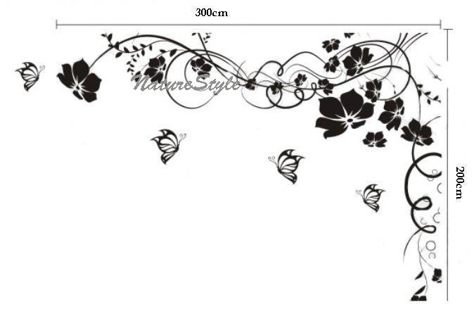 nursery wall decals flower vinyl wall decals Butterflies wall decals office decal children wall decal-White-White Flower with Butterflies