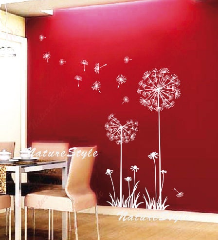 Floral wall decal nursery wall decal flower vinyl wall decal dandelion wall stickers wall decal floral wall decal baby-Dandelions