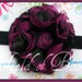 Black Satin and Fuschia Lace Flower Headband With Matching Fabric Covered Button