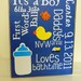 Baby/ childhood gift Memory Block, personalized for boy or girl, gift, nursery room decoration or baby shower gift