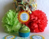 Custom Printed Cupcake Toppers Set of 12 for a birthday party, bridal or baby shower, wedding, or Bat Mitzvah