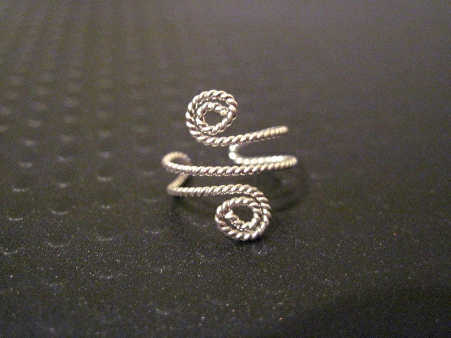 Non Pierced Sterling Silver "Twisted Spiral" Ear Cuff Conch Cartilage Twisted Wire