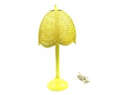 1960s - 1970s  Bright  Lemon Yellow Lamp // Mod Retro Mid Century Lighting // Metal Enamel Painting base