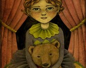 Circus Cute Bear Children's Illustration, Reproduction Digital Print - Gemma & Daisy by Amalia K - 8x10 inches