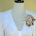 Flower Pin Brooch Corsage With Vintage Lace