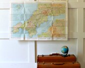 Vintage Map of Cornwall, England - hilltopcottage