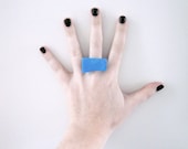turquoise rectangle ring, adjustable ring