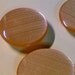 3 Pale Taupe Plastic Buttons Orig Majesty Card 3/4 Inch Japan Interesting Streaked Design