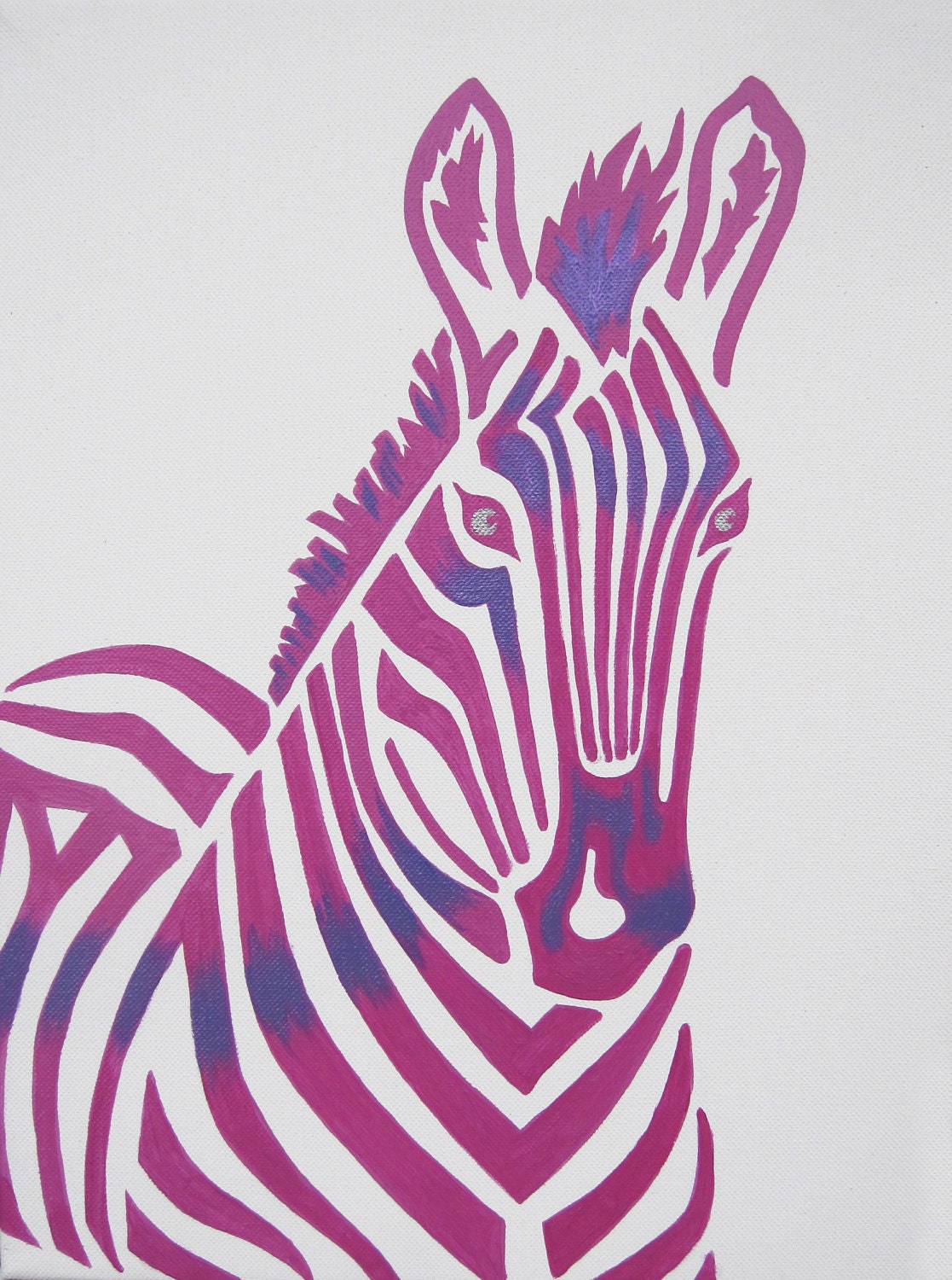 Pink Zebra Safari Nursery Art Zoo Animal. Jungle by ModernKidsArt