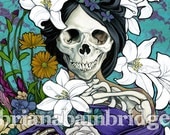 Santa Muerte as an allegory of spring 12" x  30" art print