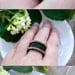 Black Beaded Ring, Art Deco Ring, Couple Ring Bands, Gold Trimming, Statement Ring, Barrel Style, OOAK Handmade by JeannieRichard