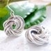 LAST PAIR Love Knot Earrings, Silver Love Knots, Silver Chainmaille Earrings, Chainmail Earrings, Handmade by JeannieRichard