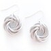 LAST PAIR Love Knot Earrings, Silver Love Knots, Silver Chainmaille Earrings, Chainmail Earrings, Handmade by JeannieRichard