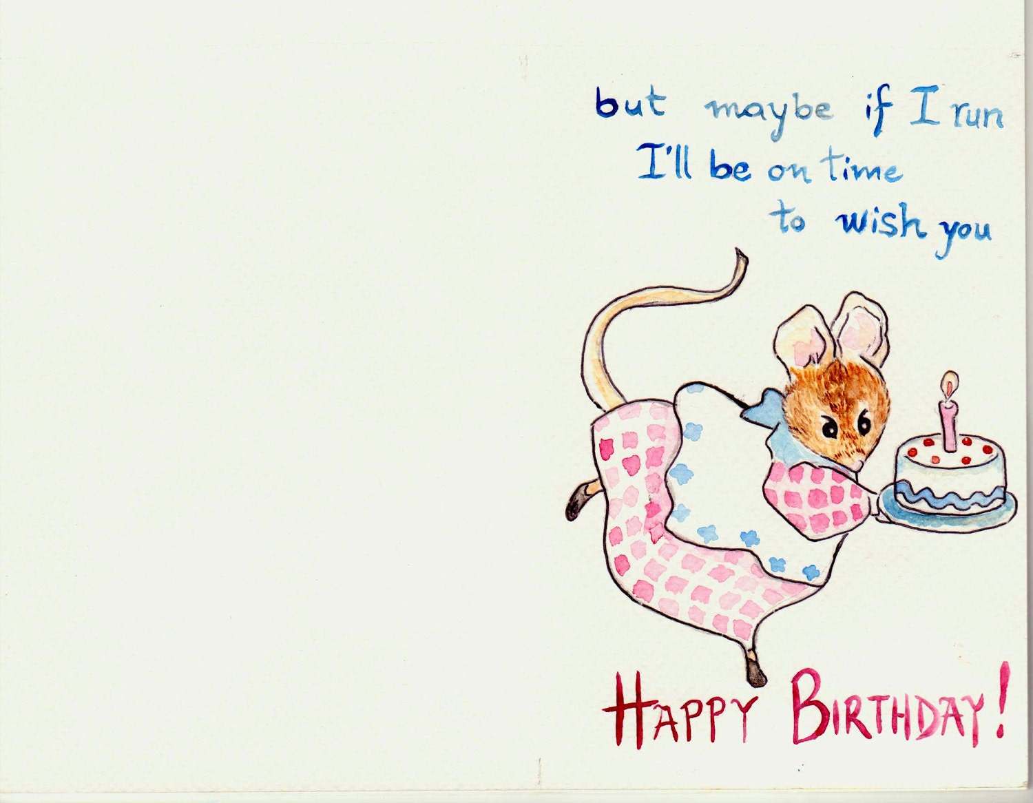 Birthday Card - Beatrix Potter style- watercolor