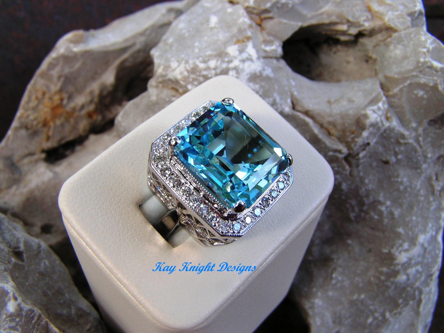 Bold and beautiful Kashmir Topaz ring