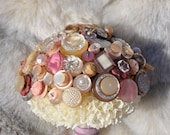 Button Bouquet Vintage Dusty Rose Pinks Alternative Weddings