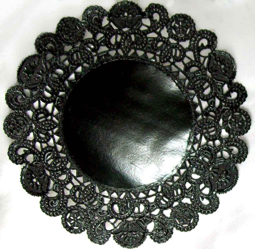 Large Black Paper Doilies - 24 doilies - 10 inch, black and perfect for dramatic parties