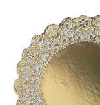 Gold Paper Doilies- 48 doilies- 5 inch, gold and perfect for Valentine'd Day and Weddings