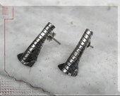 black goth silver earrings unique wedding jewelry contemporary Christmas gift