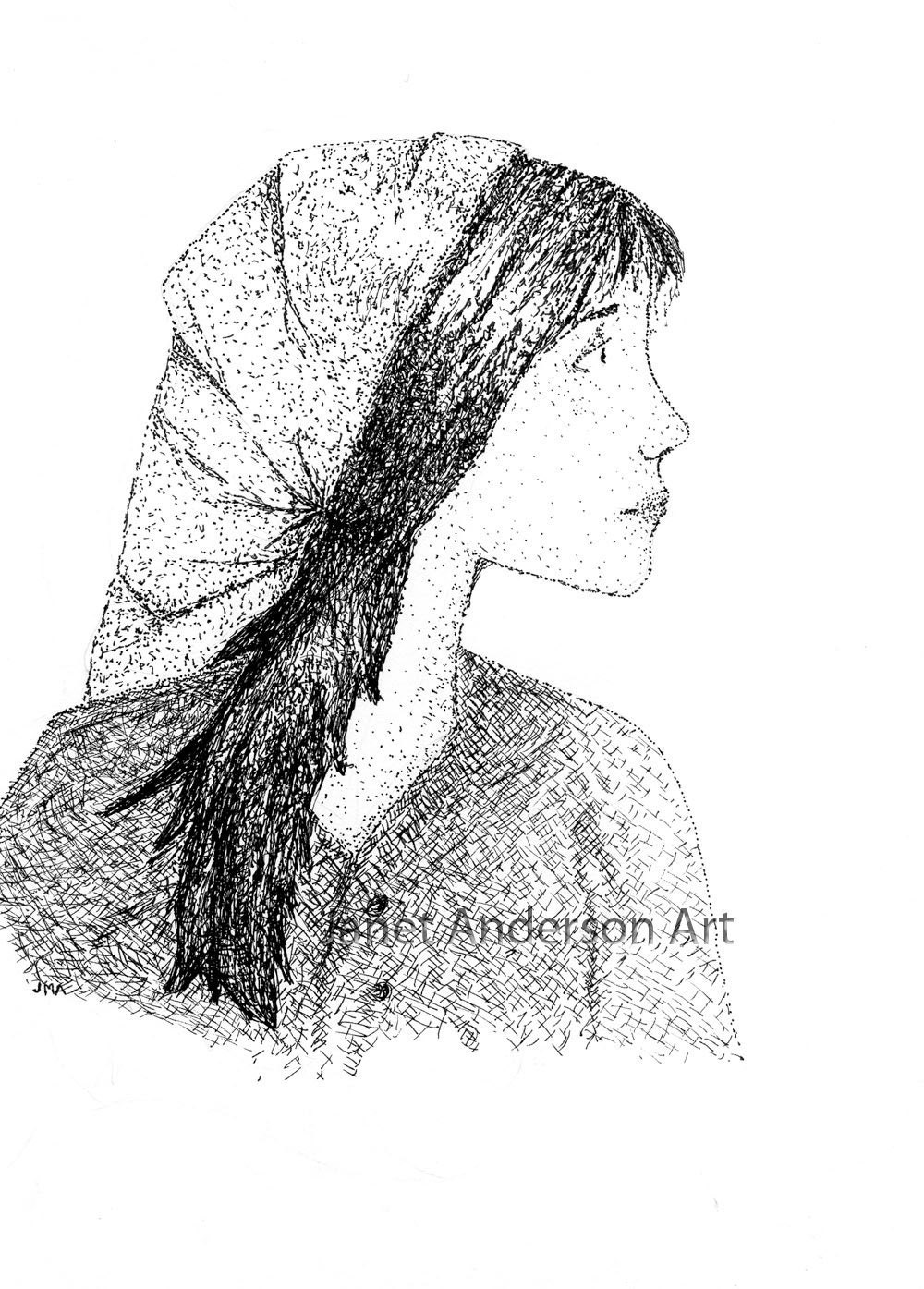 Peasant Girl Card