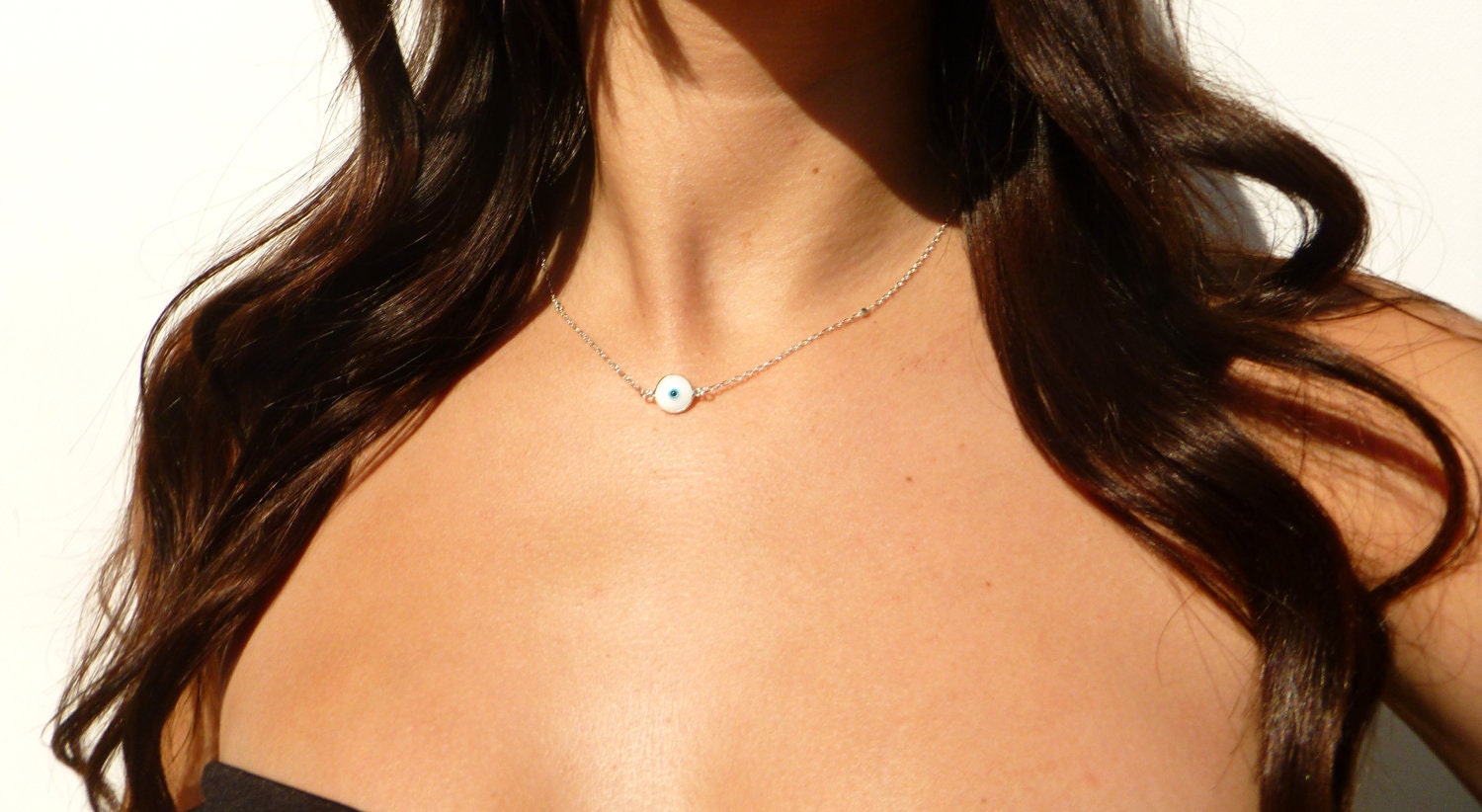 Evil Eye Necklace, Sterling Silver Chain, Evil Eye, Evil Eye Charms, Evil Eye Jewelry