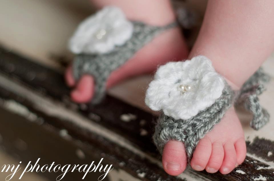 Baby Barefoot Sandals with Flower
