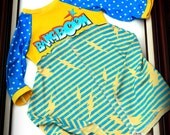 Love Moo "BangBoom" three quarter sleeve asymmetric upcycled dress size 5/6