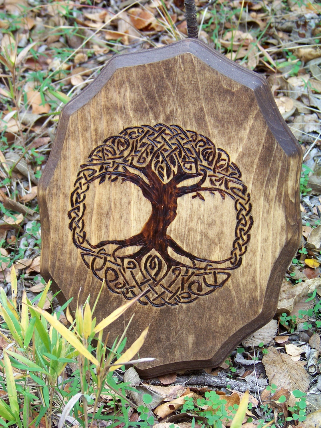 Tree of Life Wood-burned Wall Plaque