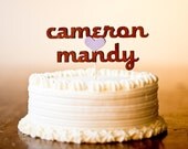 The Classic Wedding Cake Topper in Lavender - Large - Mahogany Wood