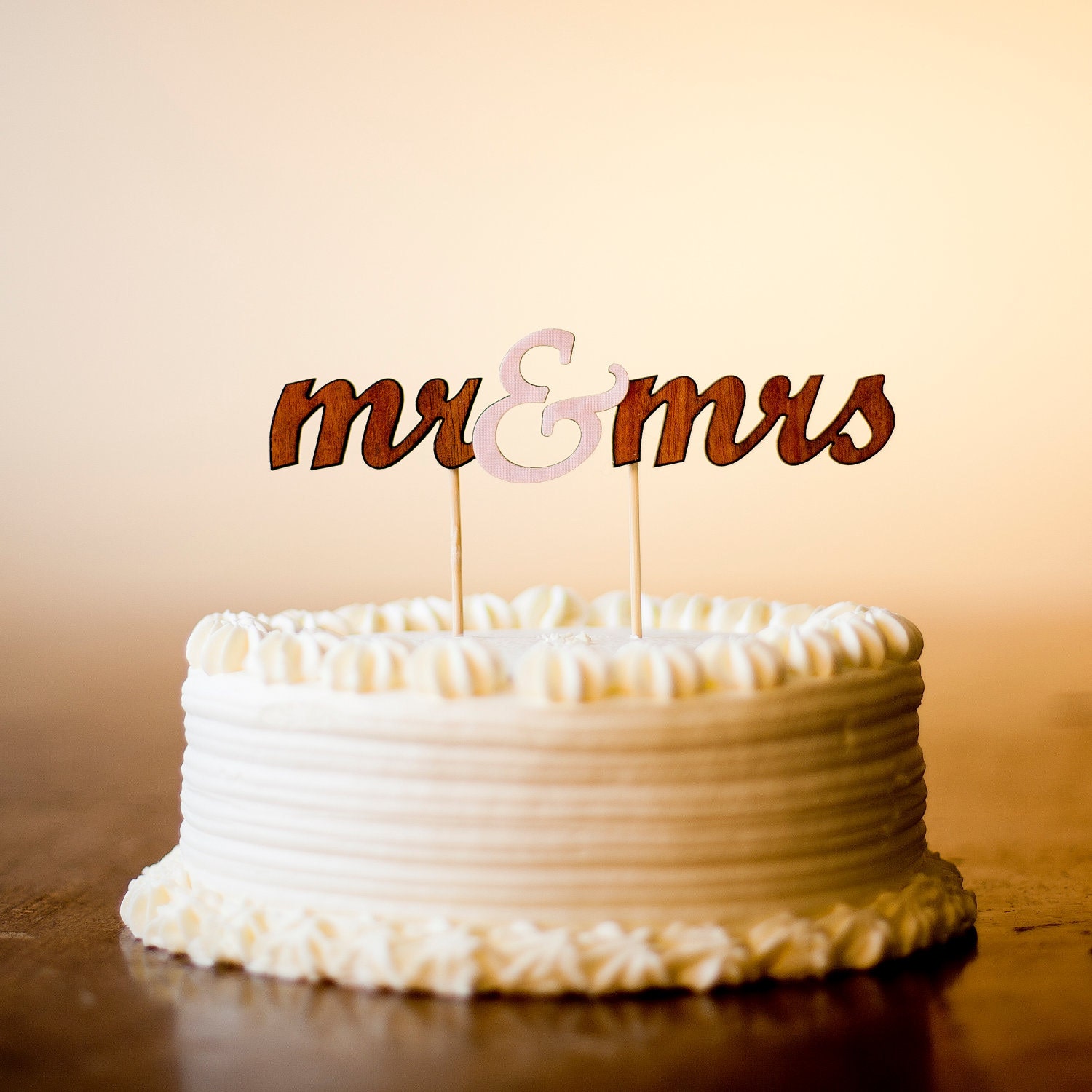 The Whimsical Wedding Cake Topper - Mr and Mrs - in Light Pink - Large - Ready to ship