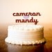 The Classic Wedding Cake Topper in Lavender - Large - Mahogany Wood