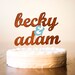 The Whimsical Wedding Cake Topper in Turquoise - Large - Mahogany Wood