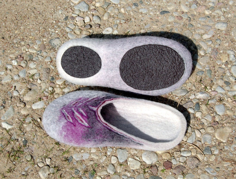 Rubber soles for felted slippers