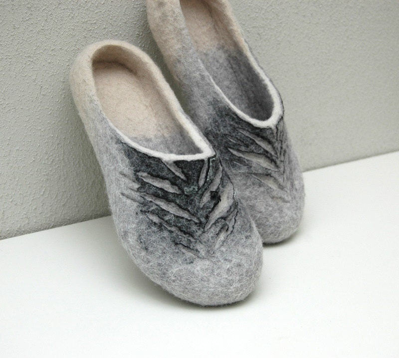 Felted slippers Gray Wind Unisex