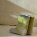 Felted shoes for child Green Snowflake